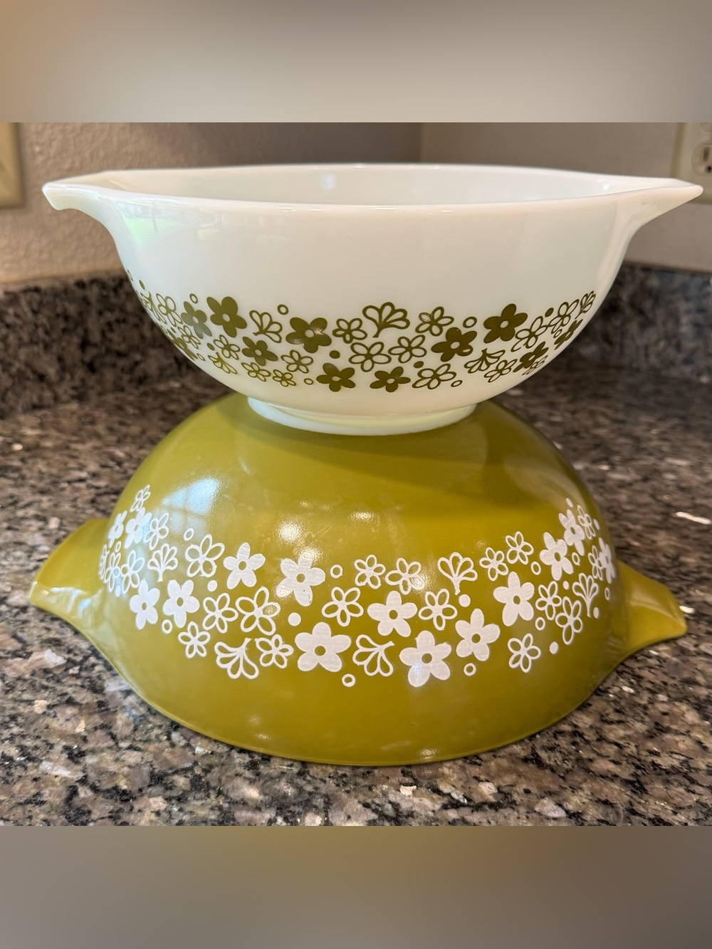 Pyrex Spring Blossom Cinderella Mixing Bowl Set 444 Crazy Daisy Pristine